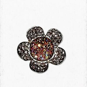 6016gc. Adjustable Flower Ring Aurora Borealis